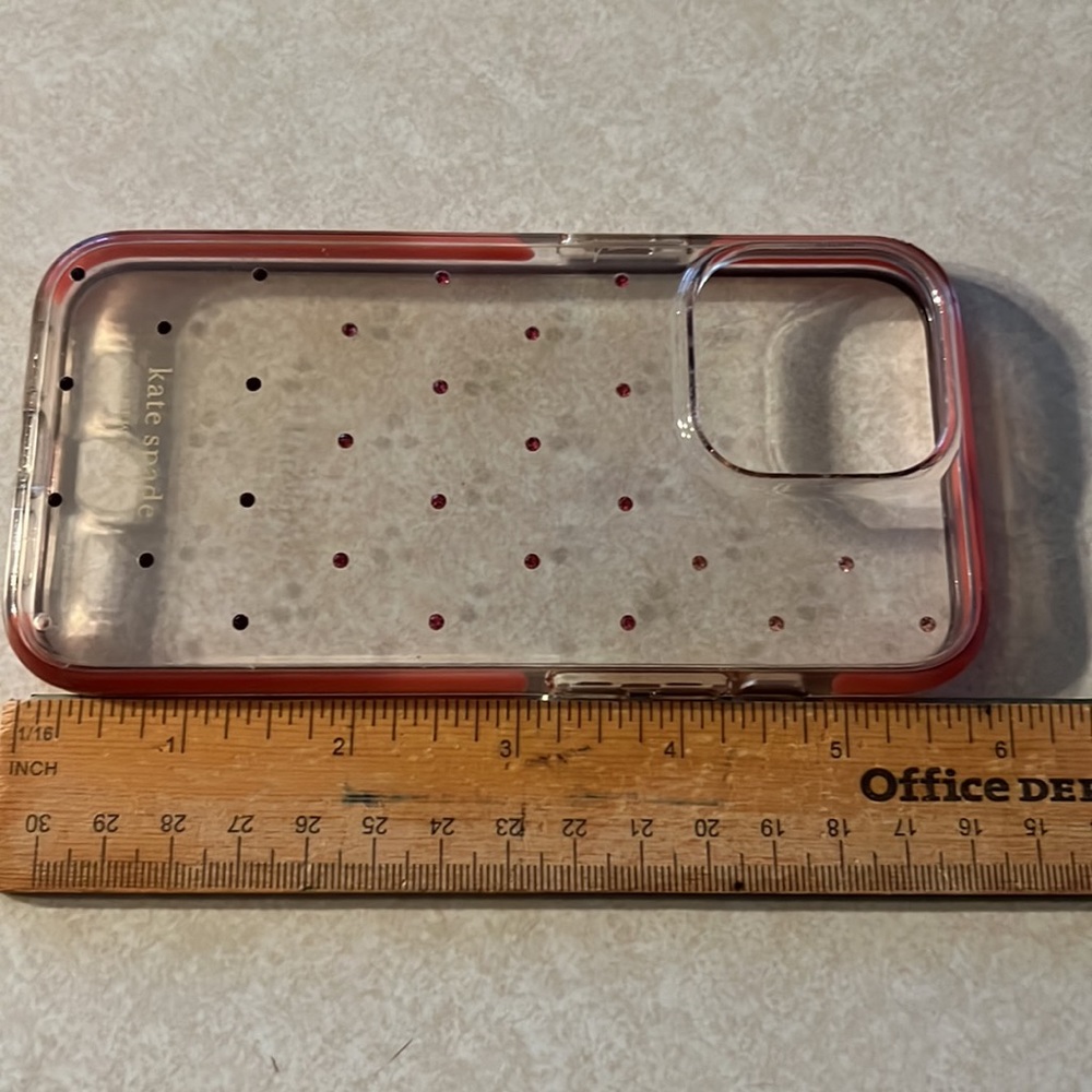 Kate Spade Hardshell iPhone Case in Ombré Pink Dot and Clear, for iPhone 13 Pro - Picture 15 of 15